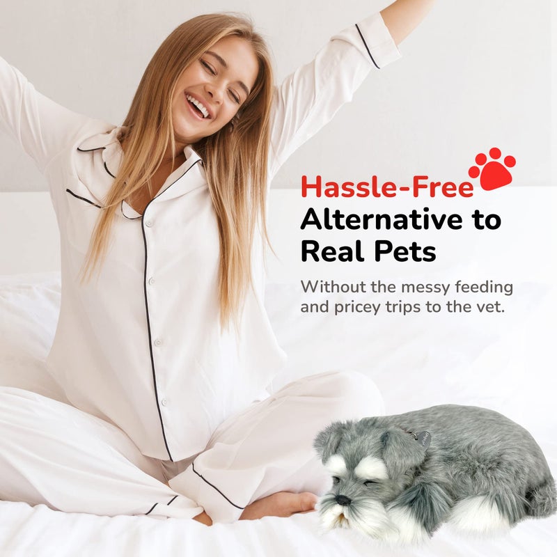 Perfect Petzzz Original Petzzz Schnauzer, Realistic Lifelike Stuffed Interactive Pet Toy, Companion Pet Dog with 100% Handcrafted Synthetic Fur - Image 4